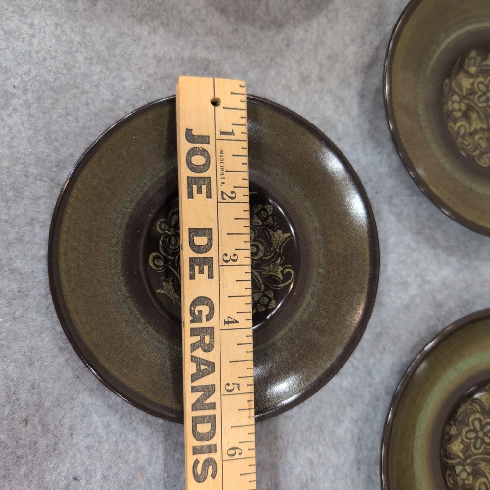 Franciscan Madeira Dark Brown Olive Green Coffee Cup and Saucer Set of 5 - Picture 4 of 10